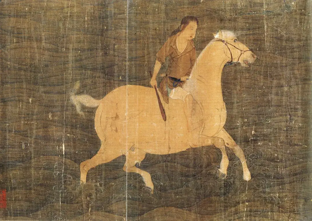 古染附唐人物画 蓋物