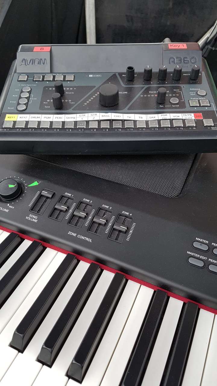 另外一种情况,不使用耳返做监听,而是通过舞台返送音箱(地返)来监听的