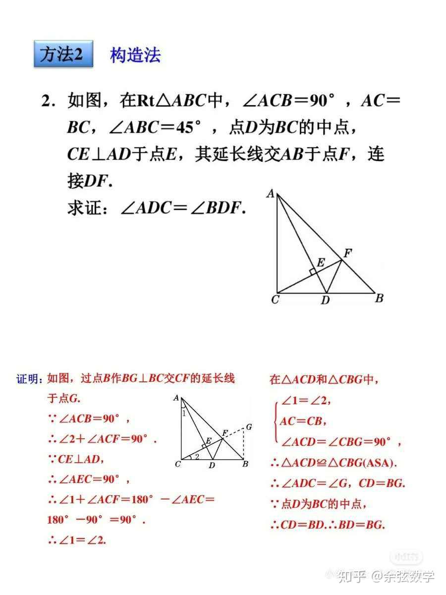 初中数学几何 5种方法构造全等三角 知乎