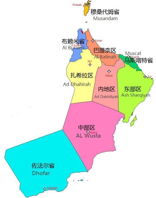 阿曼地理位置图图片