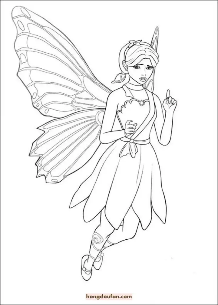 DNF纯白的蝴蝶公主外观（6张带翅膀的蝴蝶公主涂色图片）