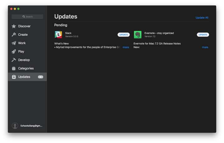 Mac App Store after update