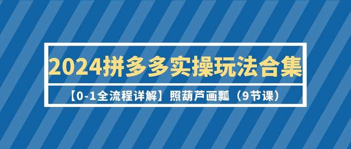 图片[1]-2024年零基础拼多多运营实操课程（9节课）-暗冰资源网