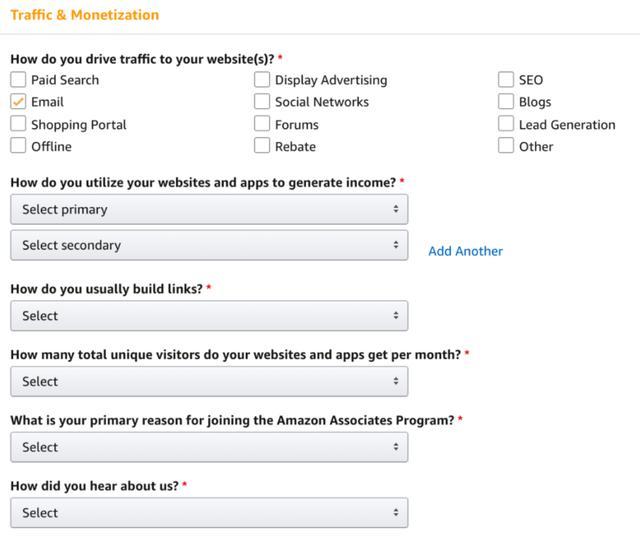 Things to inter when registering for amazon
