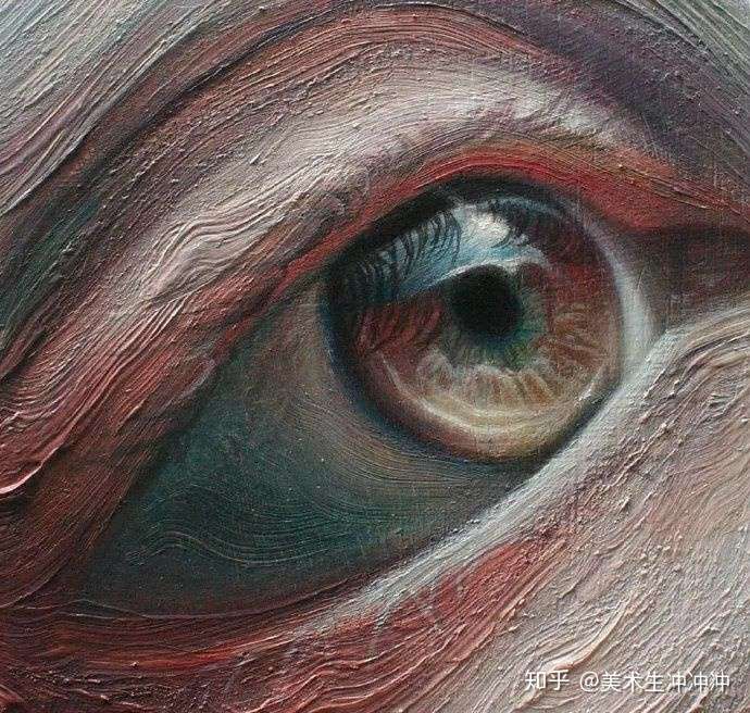 油画人物眼部细节