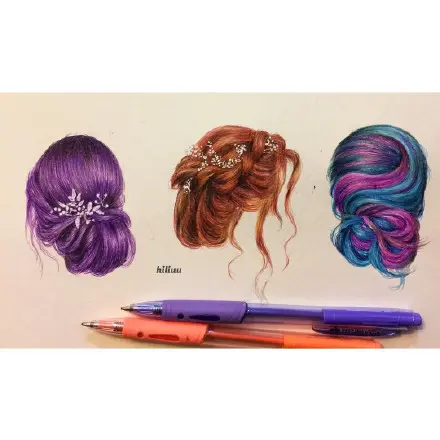 Braid art on Instagram by hiliuu  Best friend drawings, Drawings