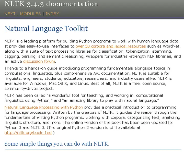 酷站推荐 - nltk.org - Natural Language Toolkit - 知乎