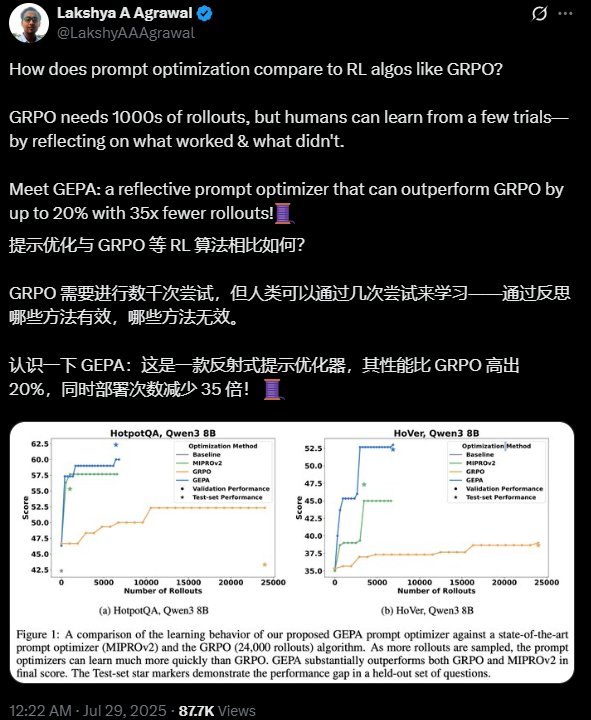 当提示词优化器学会进化，竟能胜过强化学习