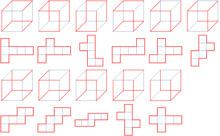 六個面都不同的正方體有多少種展開圖
