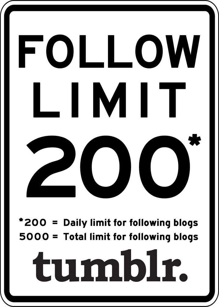 tumblr关注人数有上限吗?
