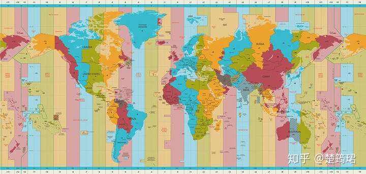 全球时区划分图地球图片