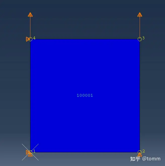 ABAQUS UEL - 损伤材料本构简单应用于4节点平面单元的图1