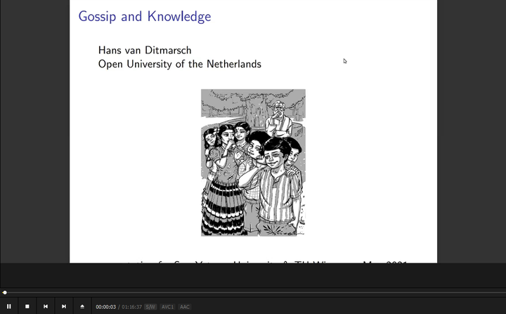 逸仙逻辑讲坛第一期  Hans van Ditmarsch：Gossip and Knowledge-墨铺