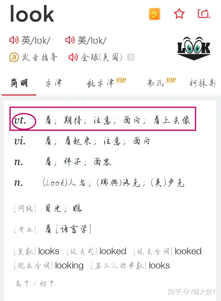 look除了名词,作为动词有及物动词的用法吗?求告知 ? - 知乎