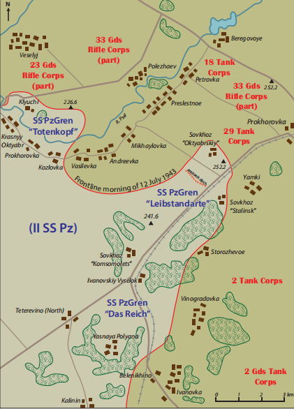 普罗霍夫卡ss第2装甲军7月12日态势图