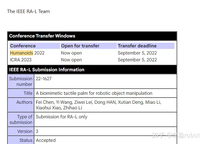 ICRA2023 是不是没有RA-L option了? - Robert 的回答- 知乎