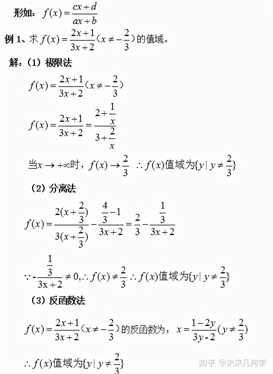 高中数学 四种类型轻松学会分式函数求值域 知乎