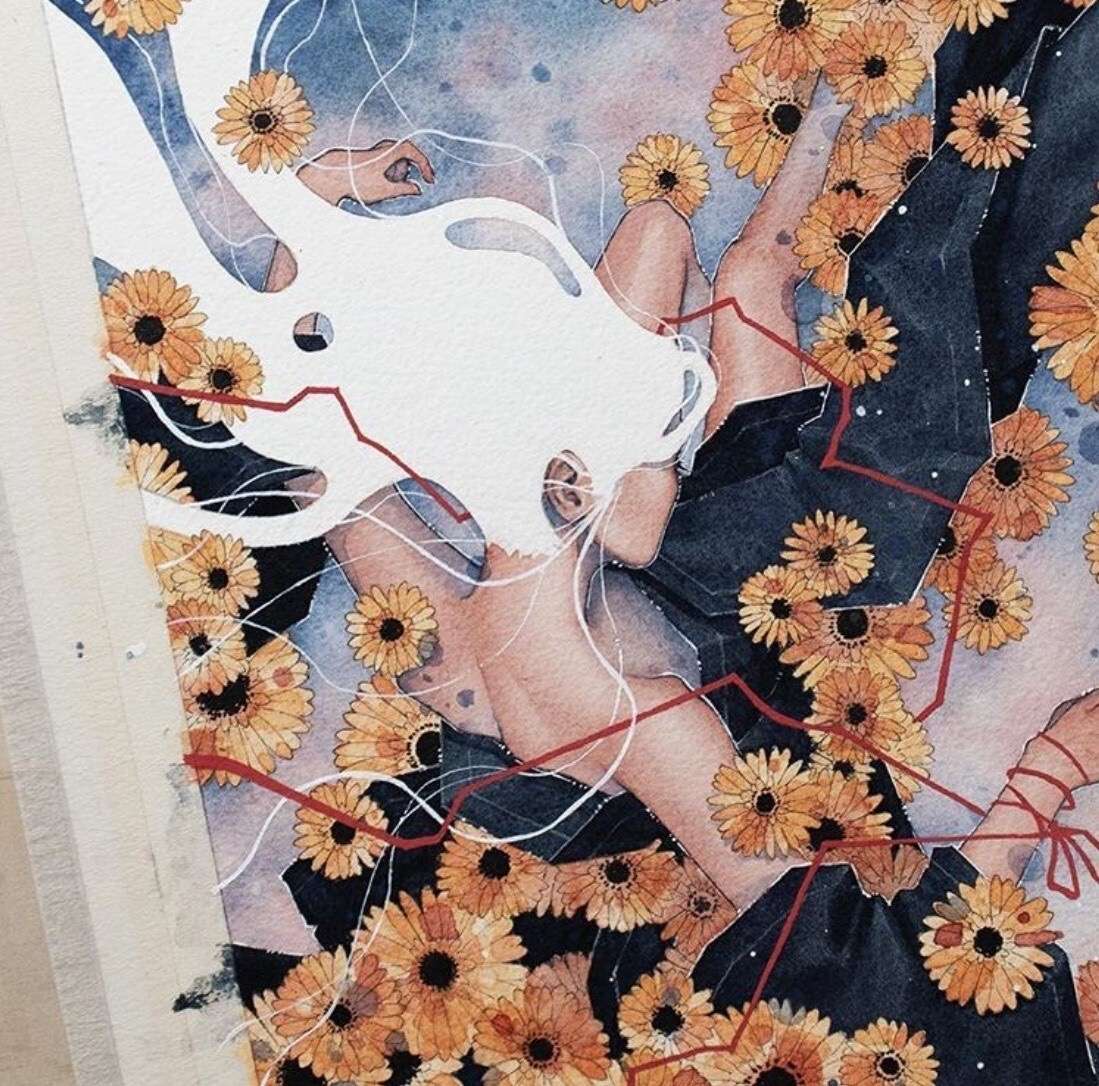 来自澳大利亚艺术家—— kelogsloops 95笔下的水彩插画人物画风