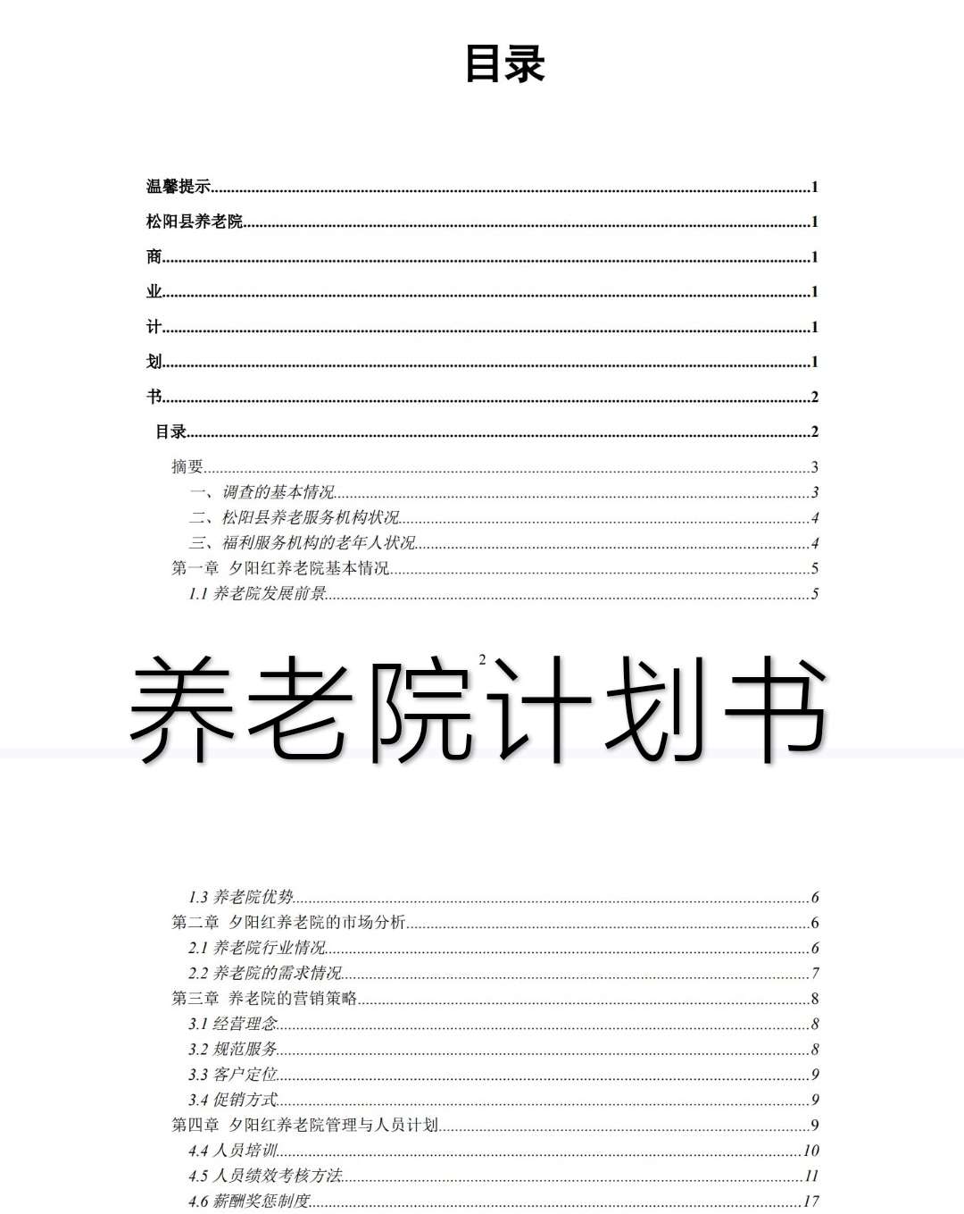 创业计划养老院(关于养老院创业计划书的摘要)