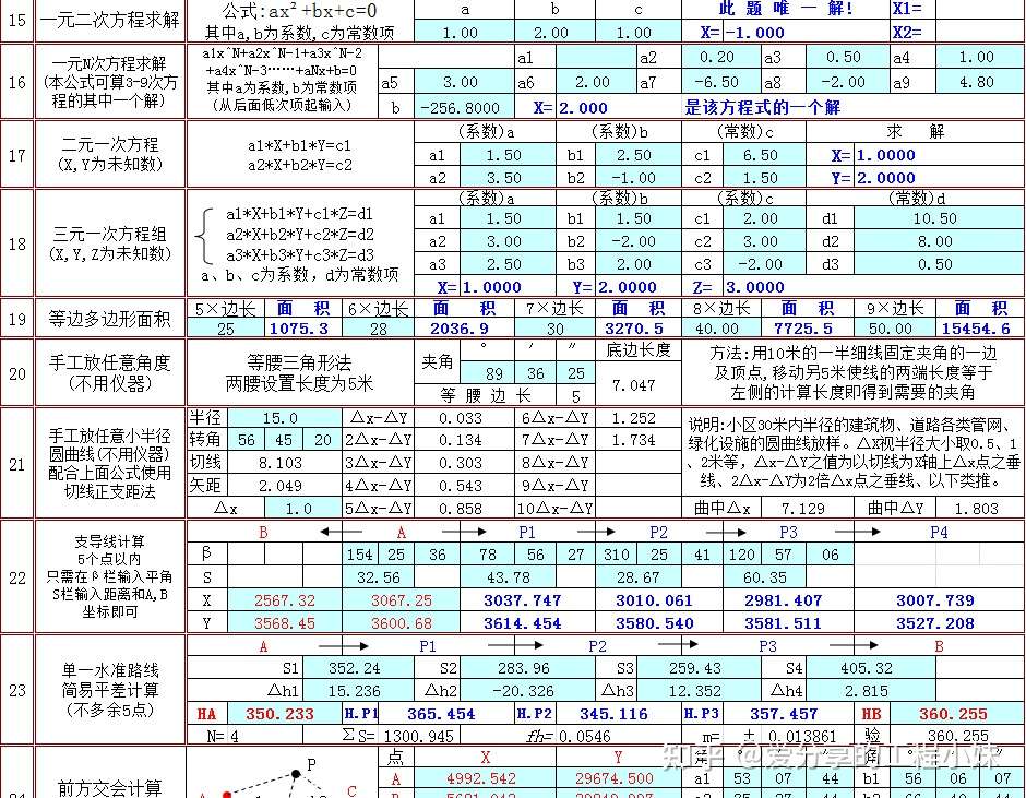 月薪上万的测量员都在学习 8套施工测量公式自动得出数据 实用 知乎