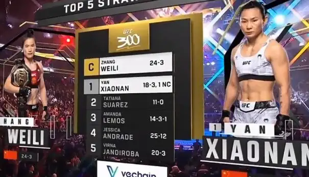 张伟丽成功卫冕首回合颜晓楠占据巨大优势通过后裸绞将毫无争议的拳王