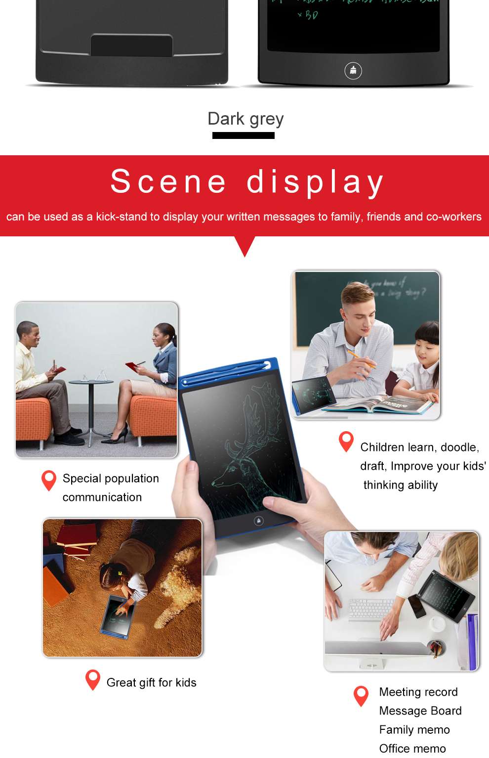 Partm Writing Tablet Handwritten Pen Intelligent Paper Children and Adults Writing Board,Electronic Writing Doodle Pad Digital Drawing Suitable for Family Office School