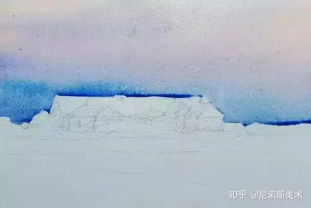 水彩画(雪景)№205-