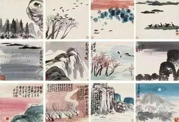 珍品旧蔵清代中国古画作者張大千【四尺中堂画撥墨山水画】 国画古置物