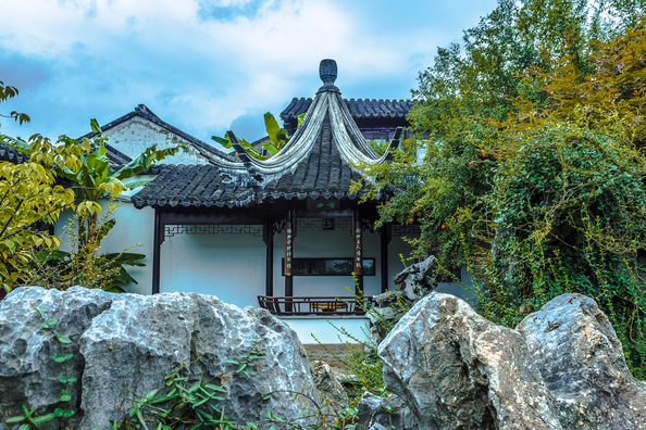 美人靠中式建筑经典构件