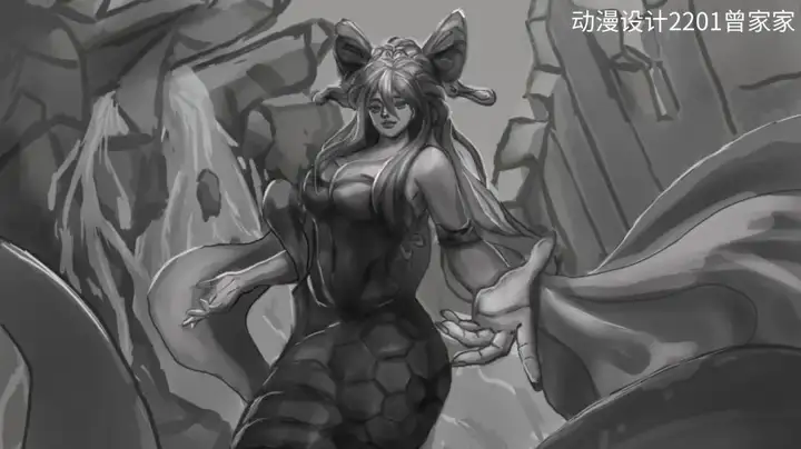 光影交织 笔绘万象|富阳校区动漫设计专业单色原画训练优秀作业展示(图9)