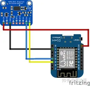 esp8266无线adxl345加速度传感器