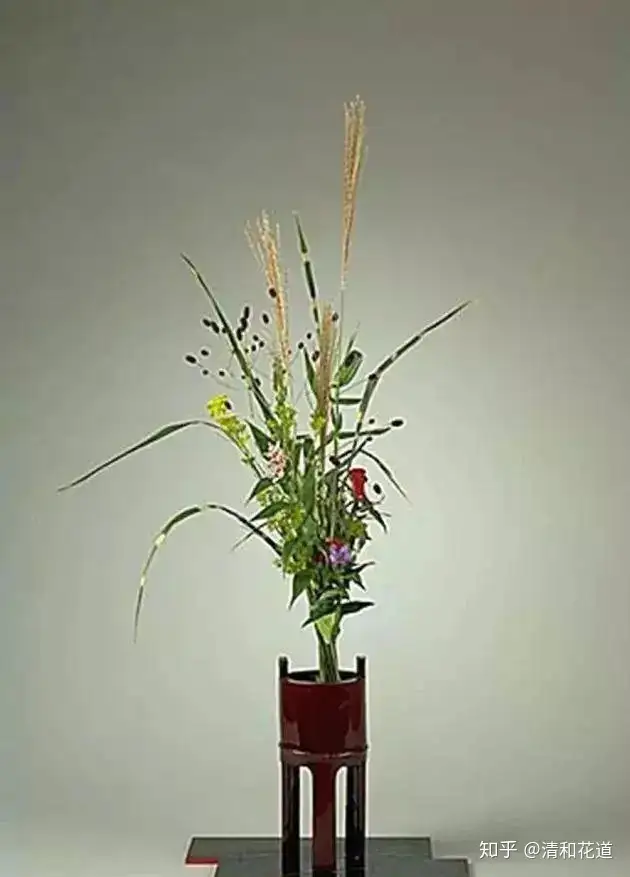 池坊 立花 銅製花器 ムラ朱 - 花瓶