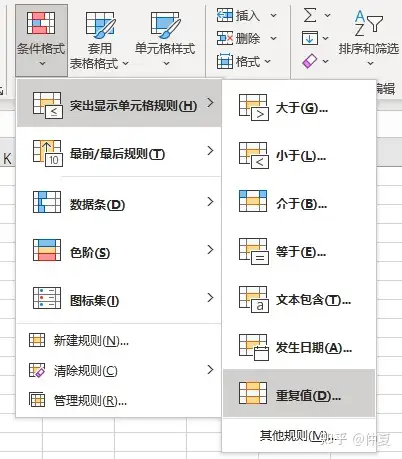excel重复名字标红