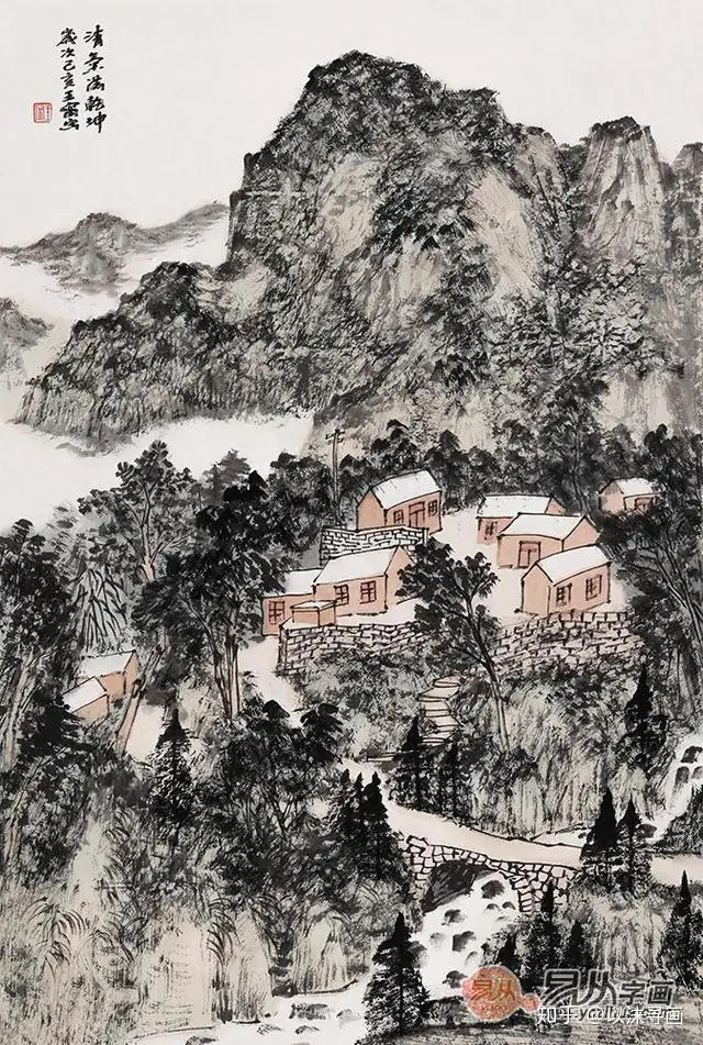 山水画 宁良成聚宝盆山水画旭日祥云- 聚宝盆山水画- 99字画网