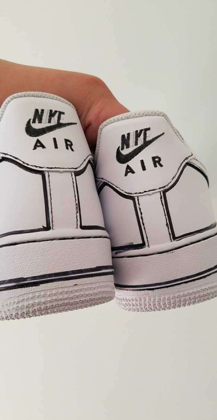 請問自己手繪描邊 nike air force 1 板鞋的成功率有多少?