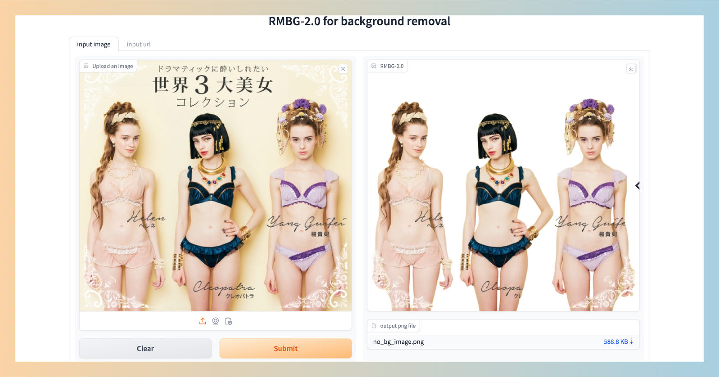 RMBG 2.0：免费开源的图像背景移除工具，去除图片背景，保留细节与边缘，超高精度抠图轻松搞定！-墨桅博客