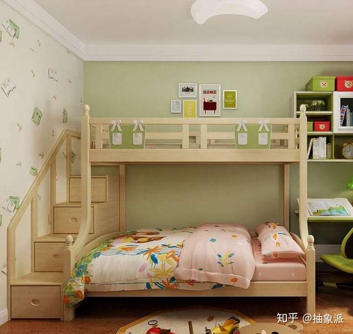 小户型二胎儿童房,这三个儿童床很喜人
