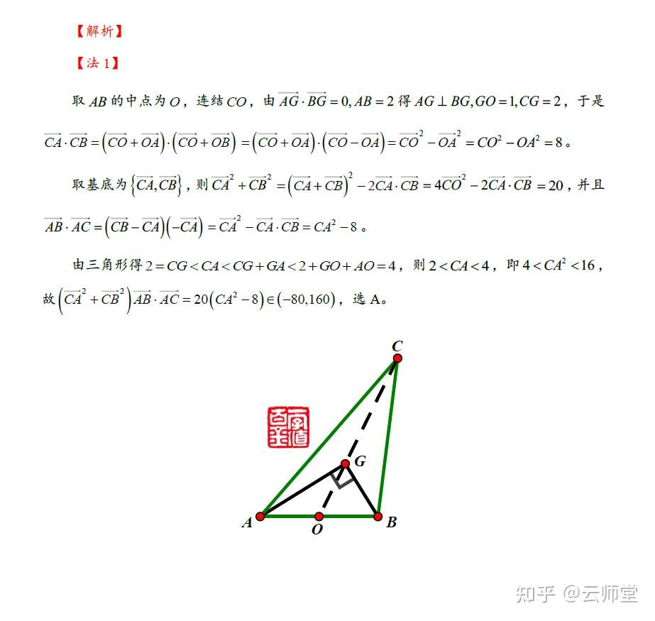 第二百四十夜 三角形重心垂直 数量积倍数范围 知乎