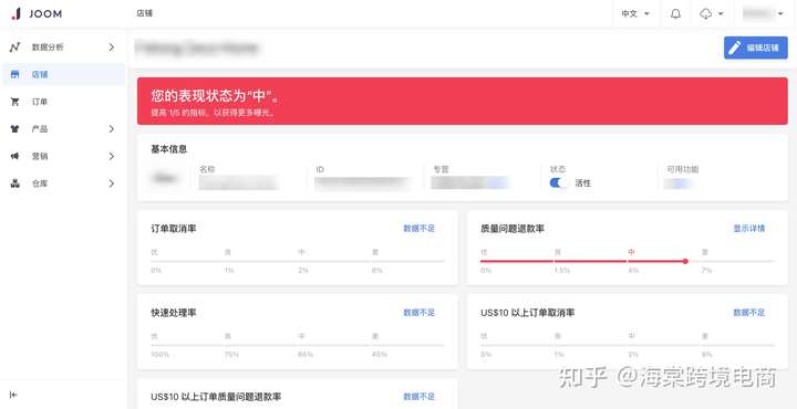 Joom店铺表现评估系统优化指引