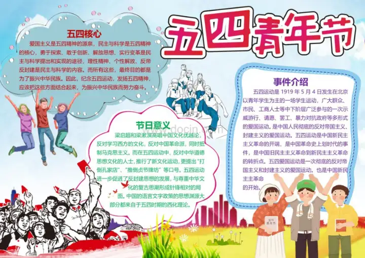 五四青年节，手抄报模板分享（五四青年节手抄报模板高清）