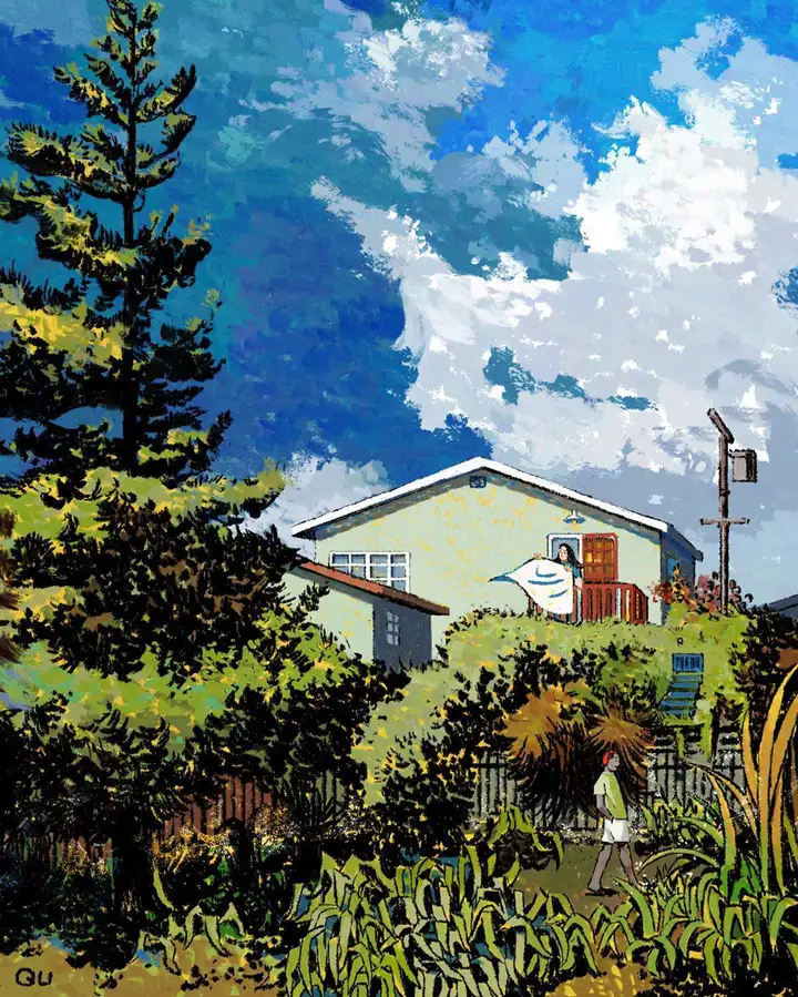 平凡又美好的日常场景插画，非常的治愈，超级轻松的画风插图16