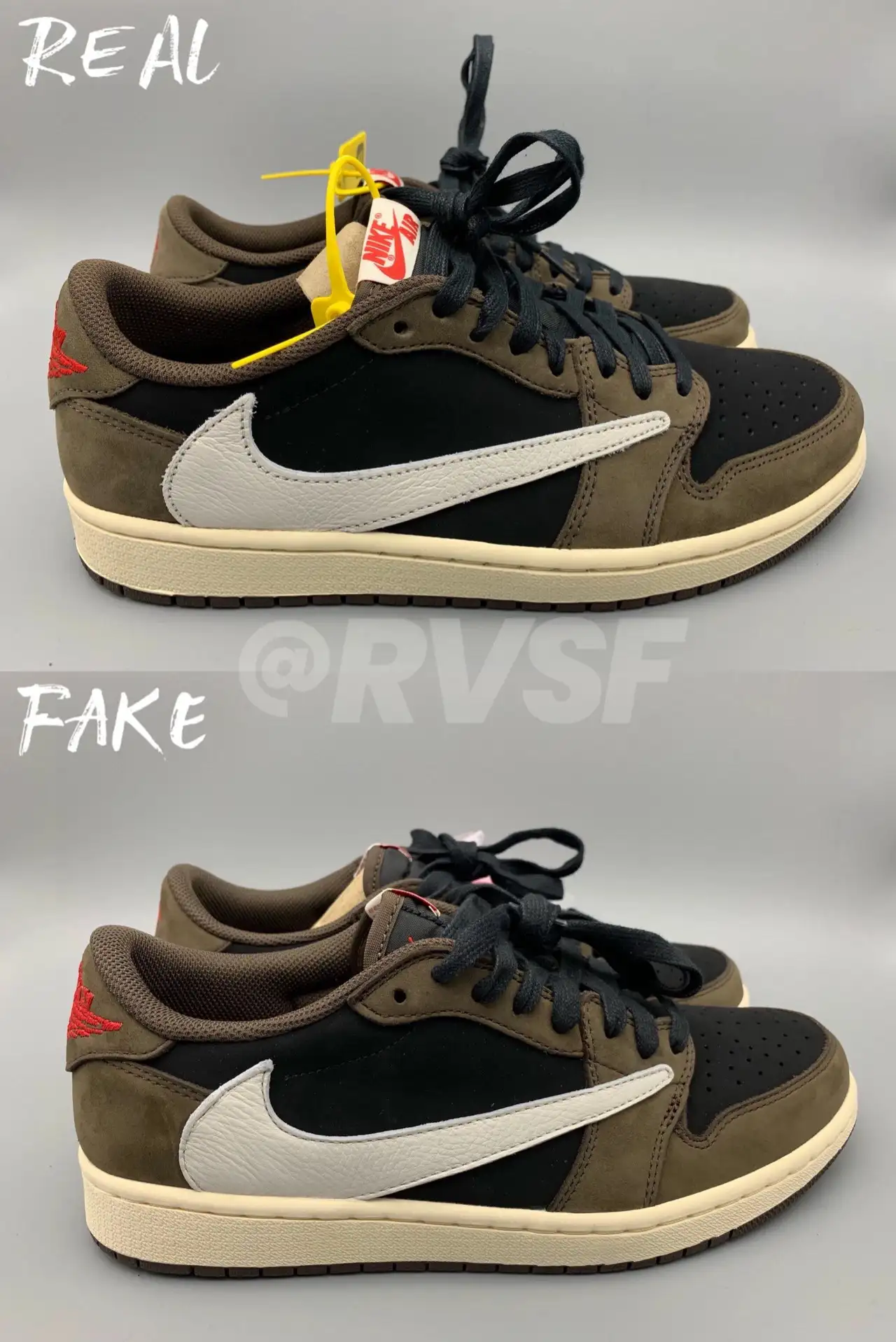 倒钩低帮Travis Scott x Air Jordan 1 Low 真假对比- 知乎