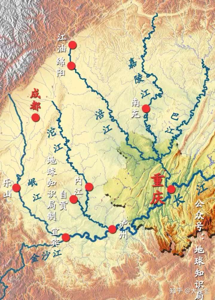 成都水系分布图高清图片