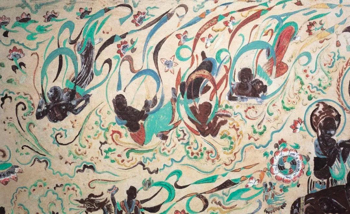 敦煌的 飞天也叫香音神,是一种吉祥的象征,也是敦煌壁画中描绘最多的