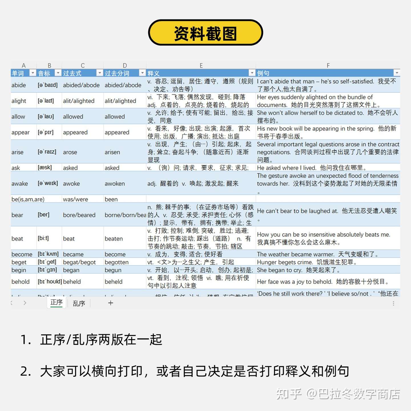 272个常用英语不规则动词变形表下载 知乎