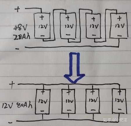 4個 12v 20ah 串聯改並聯