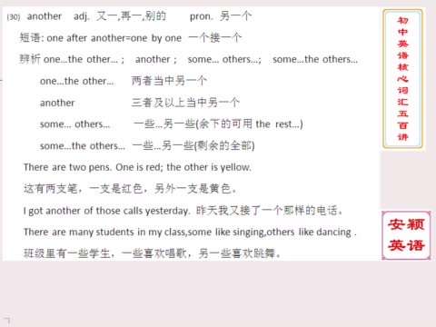 another，other，others，the other的用法区别，初中英语核心考点解析 - 知乎