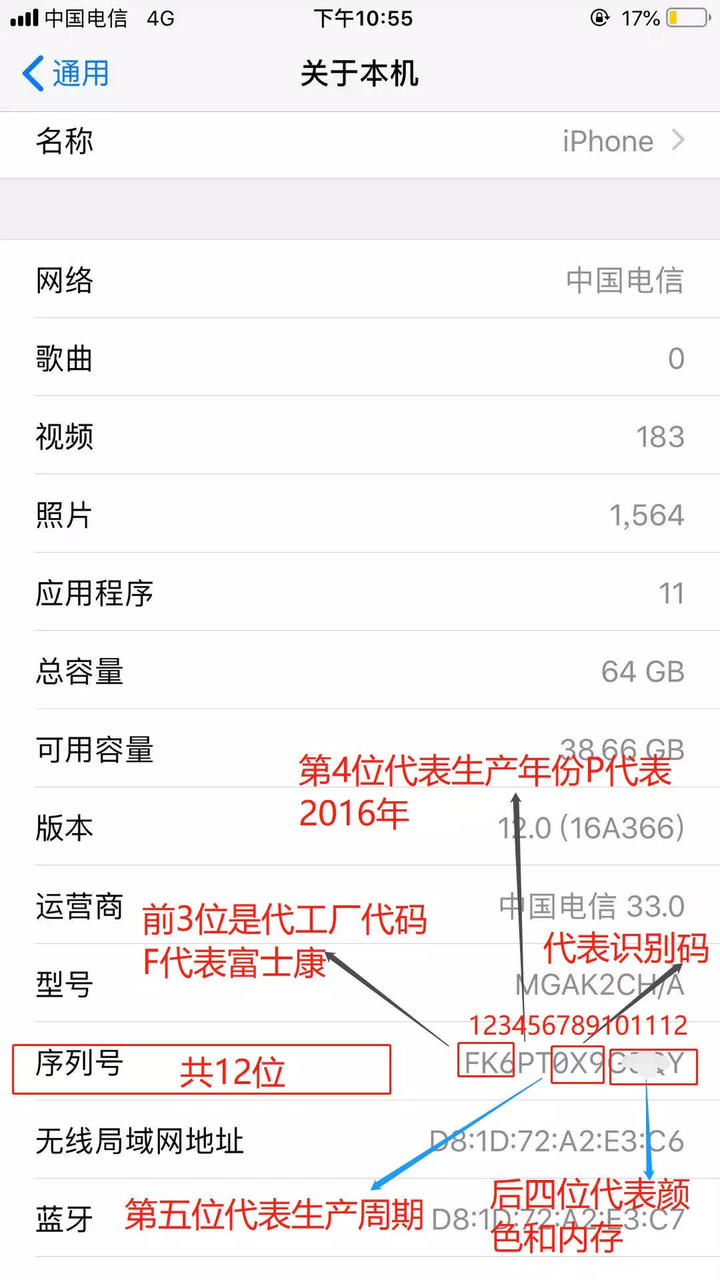 由12位字母加数字的方式组合而成的唯一序号,苹果手机序列号可以辨别