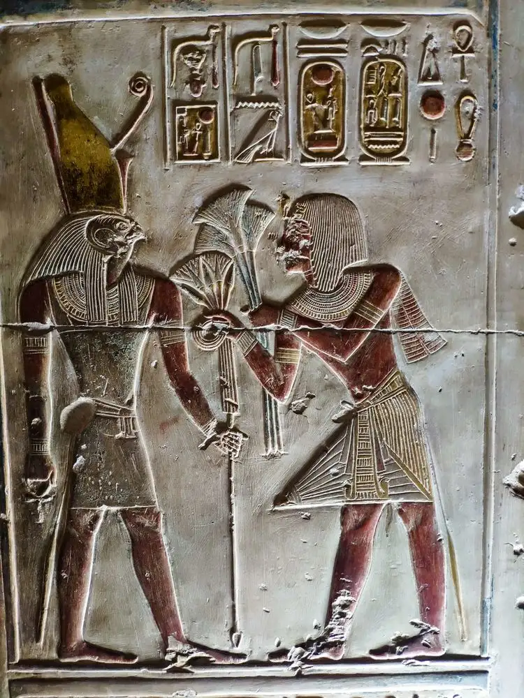 埃及-阿拜多斯-塞提一世神庙：埃及最美壁画(下) 奥西里斯神明全家的 