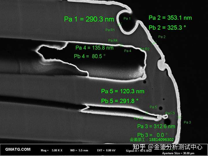 PCB线路板电路板切片氩离子研磨(CP)电镜SEM分析图